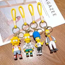 Cartoon The Simpsons Keychain Lisa Bart Homer J. Simpson Keyring Backpack Creative Car Key Chain Accessorie Toys Christmas Gifts