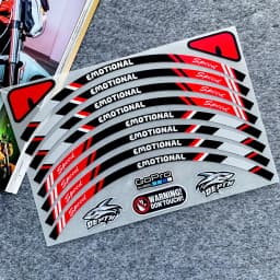 8PCS 10in 12in 13in 14 in Universal Motorcycle Wheel Tire Stickers Reflective Rim Tape Motorbike Bicycle Decals (for one wheel)
