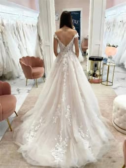 Customized Womens Vintage Lace Applique Wedding Dresses For Bride Off the Shoulder Bridal Gowns Backless A-line Robe De Mariée