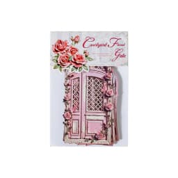 Journal GO 10pcs Garden Flower Gate Embossed Stickers 3D Wood Paper Floral Iron Gate Decal for Journaling Scrapbooking Card DIY