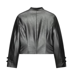 Guobioziy 2026 Fall New Women's Short Jacket with Stand Collar Long Sleeves Button Decoration Street-Style Slim Fit Coat