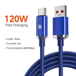 NNBILI 120W 6A Fast Charge USB Type C Quick Charge Cable For Honor Realme Xiaomi Huawei Phone Fast Charging Cable Data Cables