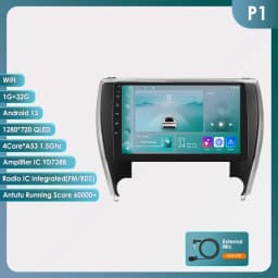 Hizpo Car Radio Player Head Unit Plug And Play For Toyota Camry 2015-2017 North America Version GPS Navigation Android Auto DSP