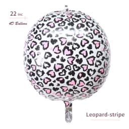 4/10Pcs 22inch 4D Round Animal Printed Leopard Zebra Tiger Giraffe Foil Balloons Jungle Safari Birthday Balloons Party Decor