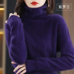 Autumn and Winter 2022 Women's High Neck Pullover 100% Pure Mink Cashmere Sweater Knitted Soft Fashion Women's Clothing