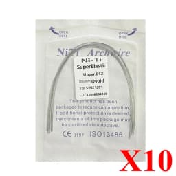 10pack AG Dental Arch Wires Orthodontic Super Elastic NITI Round Rectangle Archwire Lower/Upper 012/014/016/018/020/16x16/16x22