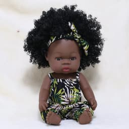 14 Inch 35cm Reborn African Doll Simulation Soft Vinyl Newborn Baby Dolls Children Lifelike Toys Girls Christmas Birthday Gifts