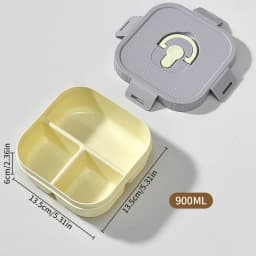 WORTHBUY Portable Plastic Lunch Box With Compartment Microwave Safe Fruit Salad Lunch Container Kid Student Leak-proof Bento Box