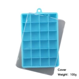 With Lid / No Lid 24-Hole Silicone Ice Tray Square Box Auxiliary Food Puree Cheese Jelly Mold Bar Kitchen Tool Cocktail Cube