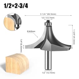1pc 1/4" 1/2" Shank Woodworking Round Router Bit Woodworking Milling Cutter Slotting Tool Trimming Machine Router Bit