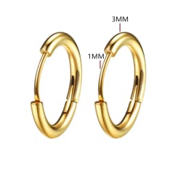 1Pair Punk Stainless Steel Round Circle Hoop Earrings For Men Women Not Fade Ear Rings Hip Hop Male Jewelry
