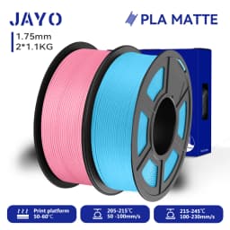 JAYO 2 Rolls 3D PLA Matte Printer Filament 1.75mm Neatly Wound PLA Filament with Matte Finish Print with 99% FDM 3D Printer