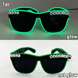 White Just Married LED Luminous Glasses Heart Shaped EL Neon Decorative Glasses Engagement Wedding Bridal Shower Props