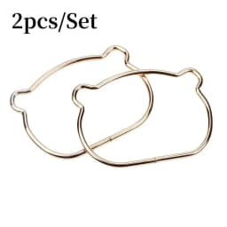 2pcs Metal D-ring Bear Shape Purse Sewing Frame Handles For Diy Bags Purse Handles Replacement Handles For Bag Making Hardware