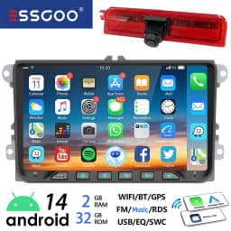 ESSGOO 7/9" Android 14 CarPlay GPS Navi for VW Caddy Life 2K Facelift Cross maxi Car Stereo Radio Rear View Camera Brake Light
