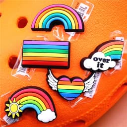 Original Space Alien Designer Shoe Charms 5pcs/lot Shoe Buckle Accessories Luxury Rainbow Sun Clog Dog Upper Jewelry Decorations