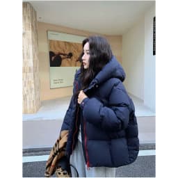Jacket Korean Thickened Puff Feather Cotton Jacket Women Winter New Loose Warm Fashion Zipper Hooded