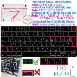 For MacBook Air Ukrainian Cyrillic Alphabet Layout Keyboard Cover Skin Compatible with M4 A3240 M3 A3113 M2 A2681 & 15.3' A3241