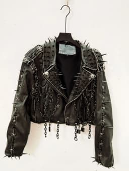 Leather vintage Jacket Skull Jacket gothic Leather vintage Jacket harajuku Jacket gothic clothes y2k clothes gothic Jacket