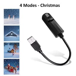 LED Christmas Projector Light USB 5V Night Light Ambiance 4/10 Modes Switchable Pattern Projection for Santa Claus Snowman Moose