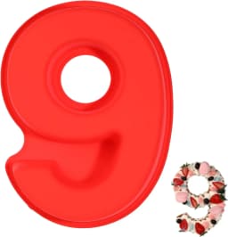 LMETJMA 10inch 3D Large Number Cake Mold 0-9 Digital Silicone Cake Pans Baking Forms for Birthday and Wedding Anniversary JT131
