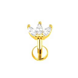 ASTM F136 G23 Titanium Flower Moon Heart Threadless Piercing Leaf Drop Pin Push in Lip Stud Daith Conch Earring 16G 18G 20G