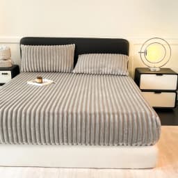 King Size Easy Care Velvet 1 Piece Solid Textured Bed Cover Single Piece Non Fading Velvet Sheet Only