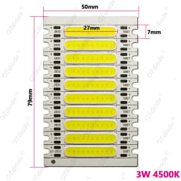 10pcs 1W 3W 5W 300mA COB LED Light Chip 3V 9V 12V 15V 17V 50*7mm Cold Warm White Blub For FlashLight Wall Lamps lights Tube DIY