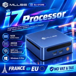 MLLSE M4 Pro Mini PC Intel Core I7-8665U Processor DDR4 16GB RAM 480GB SSD WiFi 5 BT 4.2 Win11 Mini Desktop Computer