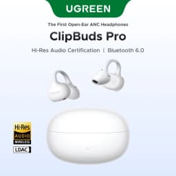 UGREEN ClipBuds Open Ear Wireless Headphones Bluetooth Earphones ANC Dual-feedback Active Noise Cancellation, 32 Hours Playtime