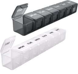 2pcs 7 Days Weekly Pillbox Tablet Holder Medicine Storage Case Drug Container Pill Organizer Weekly Capsule Pill Box Organizer