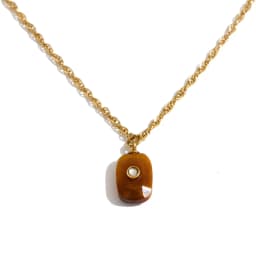 Yhpup New Arrivals Natural Stone Rectangle Triangle Necklace Pendant Exclusive