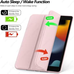 Silicone Case For iPad 9/8/7th Gen 10.2-inch, Lightweight Smart Trifold Stand Cover, Shockproof Soft TPU Back, Auto Sleep/Wake