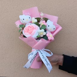 Genuine Hellokitty Kuromi Cinnamoroll Plush Dolls With Artificial Flowers Bouquets Christmas Valentine Graduation Birthday Gifts