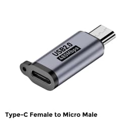 Type C Female to Mini USB Male Adapter Micro USB to USB C Adapter 480Mbps Data Transfer Fast Charging Converter for Phone