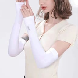 Long Gloves Sun UV Protection Hand Protector Cover Arm Sleeves Summer Ice Silk Sunscreen Outdoor Arm Warmer Half Finger Sleeves
