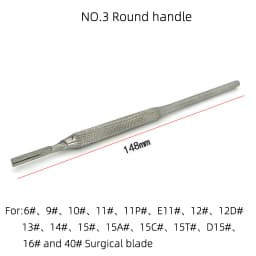 Extra Long Stainless Steel Surgical Knife Handle, 3 # 4 # 7 # 9 # Round Knife Holder for Hobby Carft Carving Model DIY blade