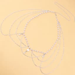 New Vintage Multi layer Chain Belt Fashion Versatile Womens Faux Pearl Tassel Waist Chain