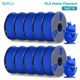 SUNLU 10Roll PLA Matte Filament 1.75mm 1kg Spool (2.2lbs) Smooth Matte Finish Neatly Wound Filament Fit Most FDM Printer