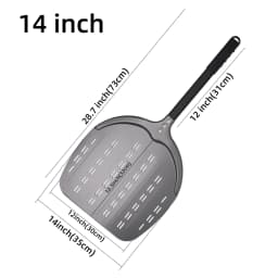12 13 14Inch Pizza Peel Long Handle Turning Aluminum Pizza Turner Nonstick Baking Tool Perforated Paddle Kitchen Accessory