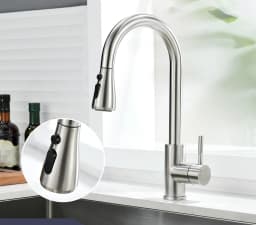 Kitchen Faucet Pull Out Brushed Nickle Stainless Steel Black Kitchen Mixed Tap Kitchen Sink Tap