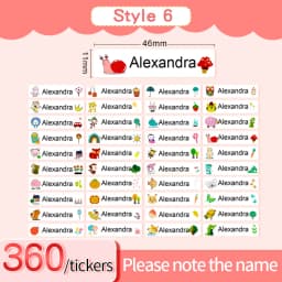 Name Sticker Custom Waterproof Kawaii Decals Personalized First Name Label for Children School Stationery Bottle Tag