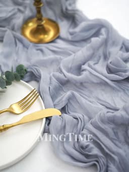 Pleated Table Runner Semi-Sheer Gauze Sage Cheesecloth Table Dining Vintage Wedding Party Bridal Christmas Decoration