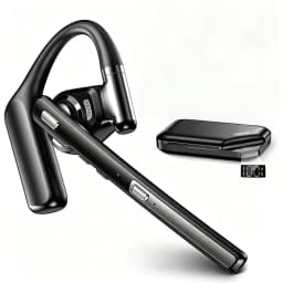 Mpow A6 Bluetooth 6.0 Headset with Microphone 96-Hour Open Ear Noise Canceling Wireless Earpiece Mute Button for Trucker Office