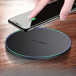 Ultra thin Wireless Charger Pad Stand Mobile Phone Fast Charging Station For iPhone 17 16 15 14 13 12 11 Samsung S24 S23 Xiaomi