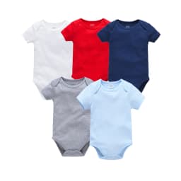 5 Pcs Set Baby Boys Clothes 100% Cotton Solid Black Short Sleeve Blank Baby Bodysuits Body Bebe Newborn Jumpsuit Plain 0-24 M