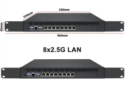 Topton 1U Rackmount Firewall Computer Intel C246 LGA1151 8th/9th Gen Xeon Core 8x2.5G LAN 4x 2x 10G SFP Gateway Network Server