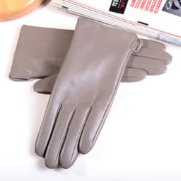 Women's Ladies Elegant Genuine Leather Wool Lining Winter Goat Skin Touch Screen Casual Riding Warm Short Gloves