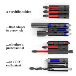 Magnetic Bit Holder 3/4 Holes Screwdriver Bit Holder Drill Bit Stand Storage Case with 3M Adhesive Tape Power Tools Accessories