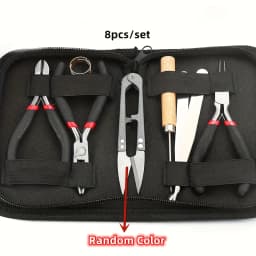 8pcs/set,2pcs/set Blck Making Tool Set, Includes Round Nose, Pointed Nose, and Wire Cutters, Non-Serrated Pliers for Beginners